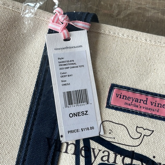 New! Vineyard Vine Canvas Tote - Picture 2 of 3